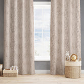 Vendola Premium Blackout Curtains with Shimmering Foil Print | Stainless Steel Eyelets | Matching Tie-Back Included | Elegant Beige | Light Blocking & Privacy Curtains for Living Room & Bedroom