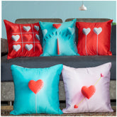 Vendola Satin 250TC Decorative Cushion Pillow Covers, Multicolor, Set of 5 Cushion Covers(Lollipop)