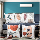 Vendola Decorative Satin 250TC Sofa Cushion Pillow Covers, Multicolor, Set of 5 Ethnic Cushion Covers