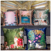 Vendola Decorative Satin 250TC Sofa Cushion Pillow Covers, Multicolor, Set of 5 Ethnic Cushion Covers