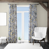 Vendola Floral Printed Matty Cotton Curtains for Windows & Doors | Stainless Steel Eyelets | Soft & Durable Fabric | Room Darkening & Privacy | Ginkgo Leaf Design | Living Room, Bedroom, Kids Room Decor Yellow Patra
