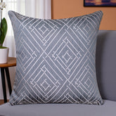 VENDOLA Premium Jacquard Cushion Cover for Sofa & Bed – Designer Decorative Pillow Case for Living Room, Bedroom & Home Decor (Grey)