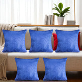 VENDOLA Premium Embossed Velvet Cushion Covers – Soft Decorative Throw Pillow Covers for Sofa, Bed & Living Room (Blue)