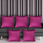 VENDOLA Premium Embossed Velvet Cushion Covers– Soft Decorative Throw Pillow Covers for Sofa, Bed & Living Room (wine)