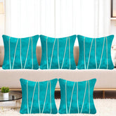 Vendola Premium Velvet Cushion Covers with Elegant Golden Lace Detailing