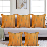 Vendola Premium Velvet Cushion Covers with Elegant Golden Lace Detailing