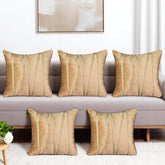 Vendola Premium Velvet Cushion Covers with Elegant Golden Lace Detailing