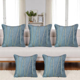 Vendola Premium Velvet Cushion Covers with Elegant Golden Lace Detailing