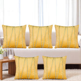 Vendola Premium Velvet Cushion Covers with Elegant Golden Lace Detailing