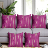 Vendola Premium Velvet Cushion Covers with Elegant Golden Lace Detailing