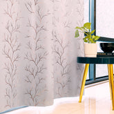 Vendola Premium Blackout Curtains with Shimmering Foil Print | Stainless Steel Eyelets | Matching Tie-Back Included | Elegant Beige | Light Blocking & Privacy Curtains for Living Room & Bedroom (Copy)