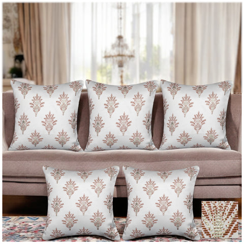 Vendola Satin Whiteout Cushion Covers with Foil & Printed Design
