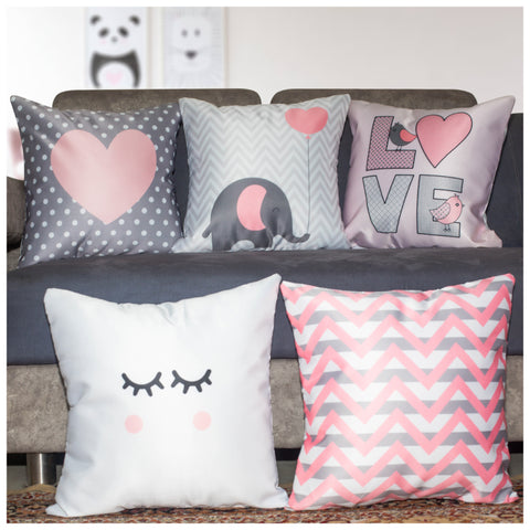 Vendola Decorative Satin 250TC Sofa Cushion Pillow Covers, Multicolor, Set of 5 Ethnic Cushion Covers