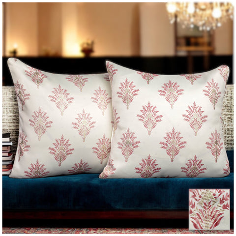 Vendola Satin Whiteout Cushion Covers with Foil & Printed Design