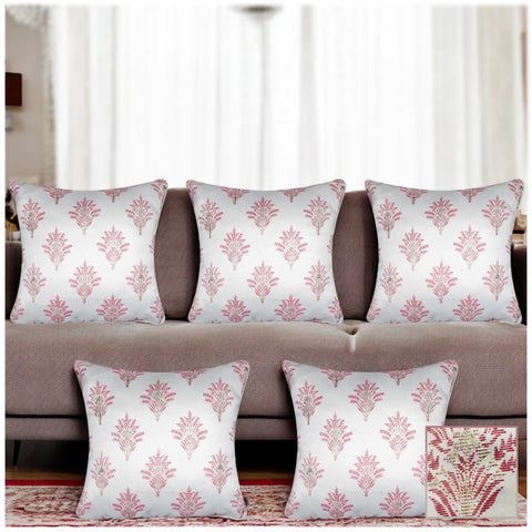 Vendola Satin Whiteout Cushion Covers with Foil & Printed Design