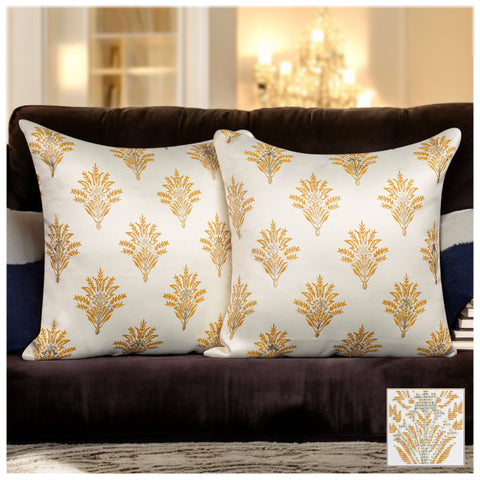 Vendola Satin Whiteout Cushion Covers with Foil & Printed Design