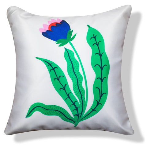 Vendola Decorative Satin 250TC Sofa Cushion Pillow Covers, Multicolor, Set of 5 Floral Cushion Covers(Flower Earrings)