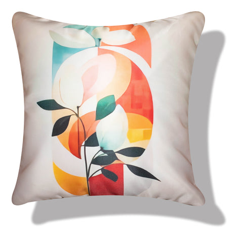 Vendola Set of 5 Modern Abstract Printed Satin Cushion Covers with Plain Microfiber Back & Zipper Closure – Vibrant Decorative Throw Pillow Covers for Sofa & Living Room