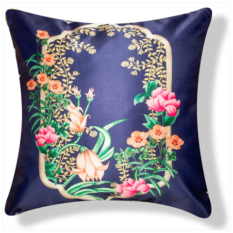 Vendola Decorative Satin 250TC Sofa Cushion Pillow Covers, Multicolor, Set of 5 Ethnic Cushion Covers