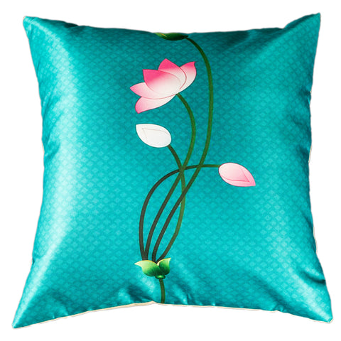 Vendola Decorative Satin 250TC Sofa Cushion Pillow Covers, Multicolor, Set of 5 Ethnic Cushion Covers