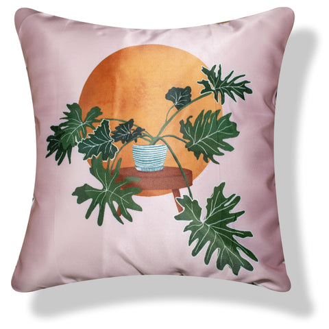 Vendola Decorative Satin 250TC Sofa Cushion Pillow Covers, Multicolor, Set of 5 Floral Cushion Covers(Wall Pot)