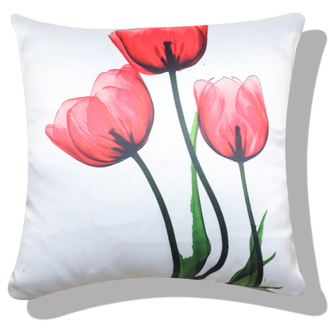 Vendola Floral Printed Satin Cushion Covers - Set of 5 | Soft & Vibrant Decorative Throw Pillow Covers for Sofa, Living Room, Bedroom