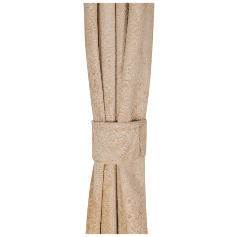 Vendola Velvet Embossed Curtains with Stainless Steel Eyelets & Matching Tie-Backs – Soft Luxury Window Drapes for Living Room & Bedroom