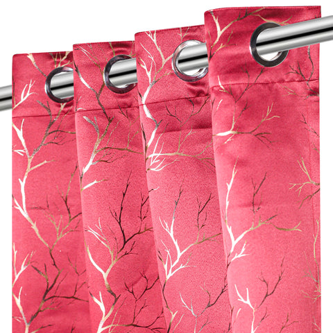 Vendola Premium Blackout Curtains with Shimmering Foil Print | Stainless Steel Eyelets | Matching Tie-Back Included | Elegant Beige | Light Blocking & Privacy Curtains for Living Room & Bedroom