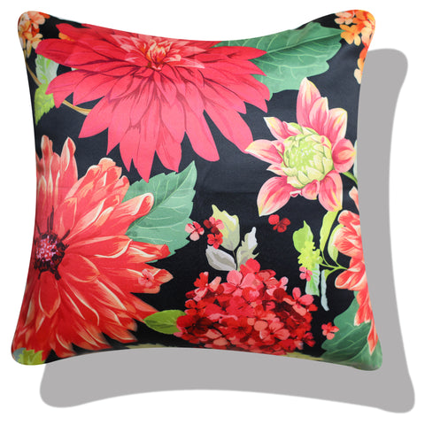 Vendola Floral Printed Satin Cushion Covers - Set of 5 | Soft & Vibrant Decorative Throw Pillow Covers for Sofa, Living Room, Bedroom