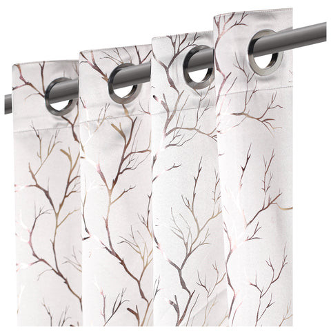 Vendola Premium Blackout Curtains with Shimmering Foil Print | Stainless Steel Eyelets | Matching Tie-Back Included | Elegant Beige | Light Blocking & Privacy Curtains for Living Room & Bedroom (Copy)