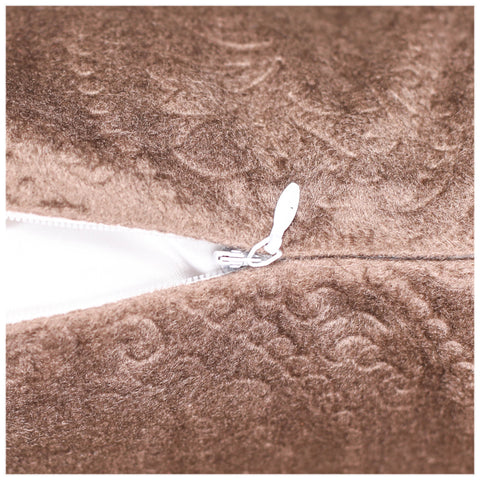 VENDOLA Premium Embossed Velvet Cushion Covers – Soft Decorative Throw Pillow Covers for Sofa, Bed & Living Room (Brown)