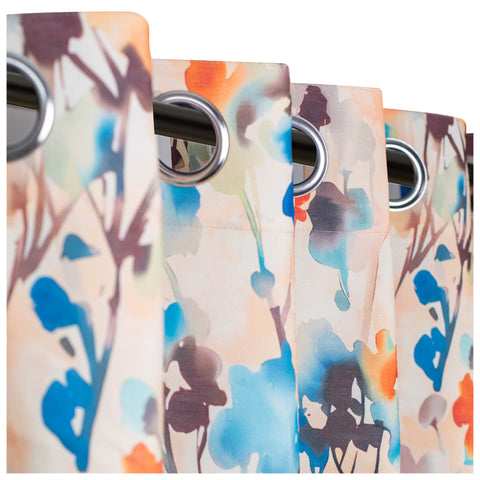 Vendola Floral Printed Matty Cotton Curtains for Windows & Doors | Stainless Steel Eyelets | Soft & Durable Fabric | Room Darkening & Privacy | Ginkgo Leaf Design | Living Room, Bedroom, Kids Room Decor Pink Vines (Copy)