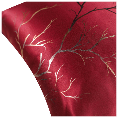 VENDOLA Premium Foil Print Cushion Covers – 250TC Polyester Decorative Pillow Covers for Modern Home Décor (Maroon)