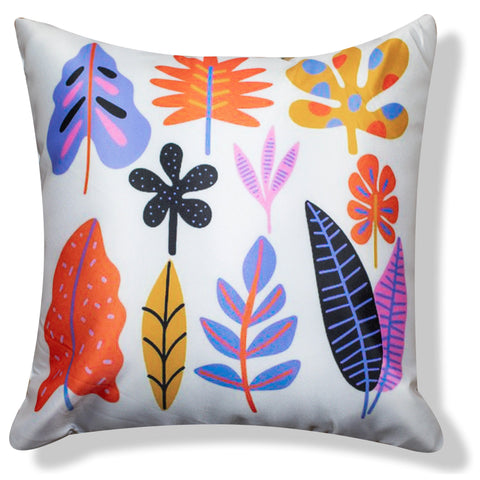 Vendola Decorative Satin 250TC Sofa Cushion Pillow Covers, Multicolor, Set of 5 Floral Cushion Covers(Flower Earrings)