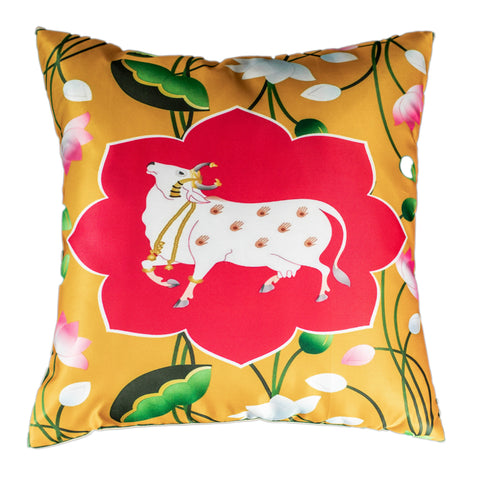 Vendola Decorative Satin 250TC Sofa Cushion Pillow Covers, Multicolor, Set of 5 Ethnic Cushion Covers