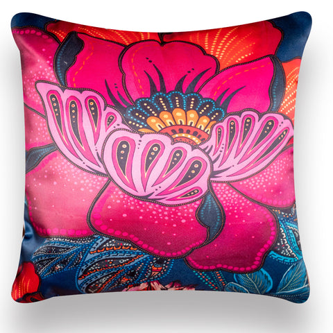 Vendola Decorative Satin 250TC Sofa Cushion Pillow Covers, Multicolor, Set of 5 Ethnic Cushion Covers