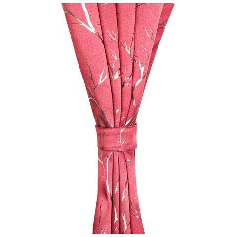 Vendola Premium Blackout Curtains with Shimmering Foil Print | Stainless Steel Eyelets | Matching Tie-Back Included | Elegant Beige | Light Blocking & Privacy Curtains for Living Room & Bedroom