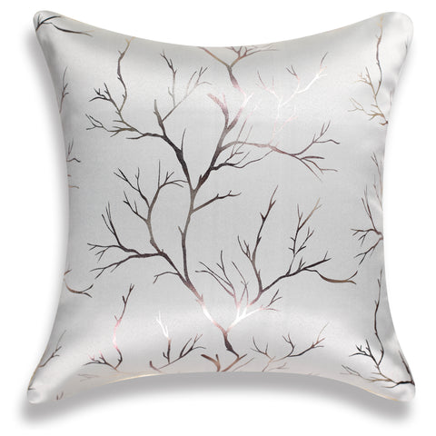 VENDOLA Premium Foil Print Cushion Covers – 250TC Polyester Decorative Pillow Covers for Modern Home Décor (light Grey)