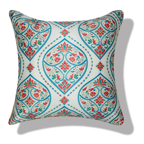 Vendola Decorative Satin 250TC Sofa Cushion Pillow Covers, Multicolor, Set of 5 Ethnic Cushion Covers