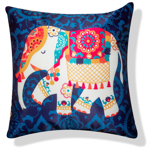 Vendola Decorative Satin 250TC Sofa Cushion Pillow Covers, Multicolor, Set of 5 Ethnic Cushion Covers