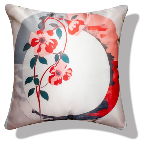 Vendola Decorative Satin 250TC Sofa Cushion Pillow Covers, Multicolor, Set of 5 Floral Cushion Covers(Mirabell)