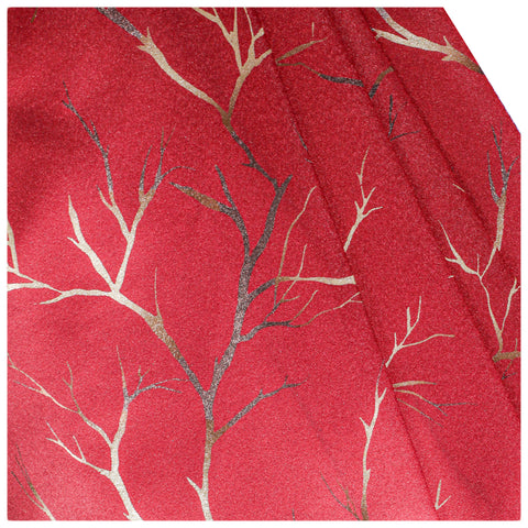 Vendola Premium Blackout Curtains with Shimmering Foil Print | Stainless Steel Eyelets | Matching Tie-Back Included | Elegant Beige | Light Blocking & Privacy Curtains for Living Room & Bedroom