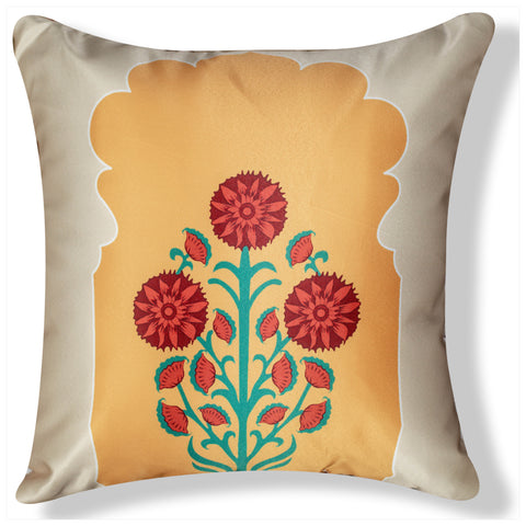 Vendola Decorative Satin 250TC Sofa Cushion Pillow Covers, Multicolor, Set of 5 Ethnic Cushion Covers