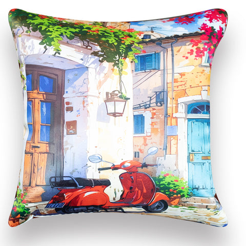 Vendola Decorative Satin 250TC Sofa Cushion Pillow Covers, Multicolor, Set of 5 Ethnic Cushion Covers