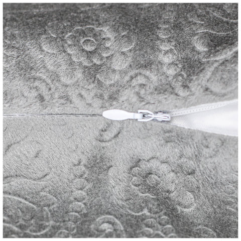 VENDOLA Premium Embossed Velvet Cushion Covers– Soft Decorative Throw Pillow Covers for Sofa, Bed & Living Room (grey)