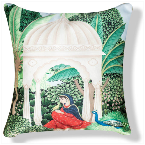 Vendola Decorative Satin 250TC Sofa Cushion Pillow Covers, Multicolor, Set of 5 Ethnic Cushion Covers