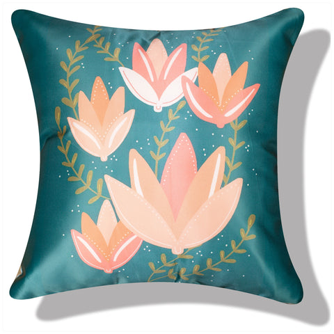 Vendola Decorative Satin 250TC Sofa Cushion Pillow Covers, Multicolor, Set of 5 Ethnic Cushion Covers