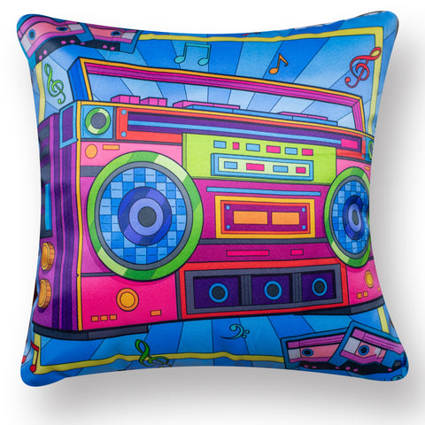 Vendola Decorative Satin 250TC Sofa Cushion Pillow Covers, Multicolor, Set of 5 Ethnic Cushion Covers