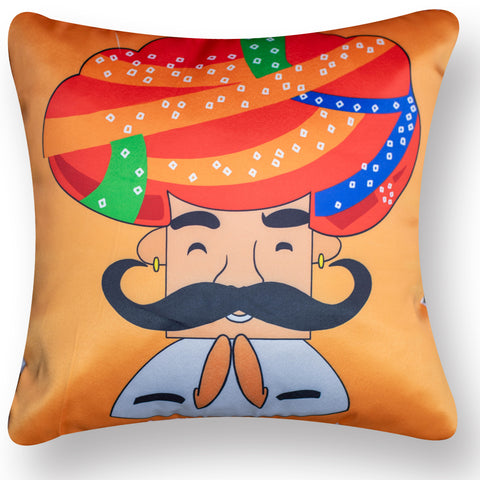 Vendola Decorative Satin 250TC Sofa Cushion Pillow Covers, Multicolor, Set of 5 Ethnic Cushion Covers