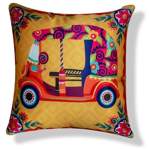 Vendola Decorative Satin 250TC Sofa Cushion Pillow Covers, Multicolor, Set of 5 Ethnic Cushion Covers